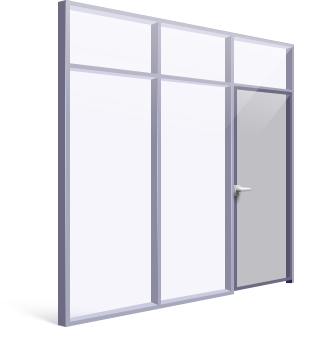 Алюминиевая 1-створчатая дверь