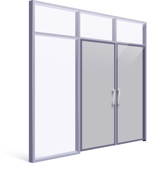 Алюминиевая 2-створчатая дверь